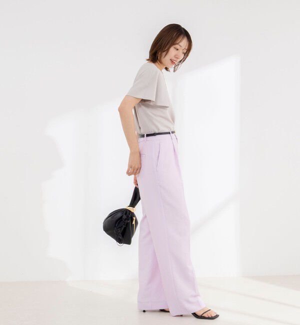 NOLLEY'S「《接触冷感》ウォッシャブルシアー切替ツイルブラウス」|シャツ・ブラウス|