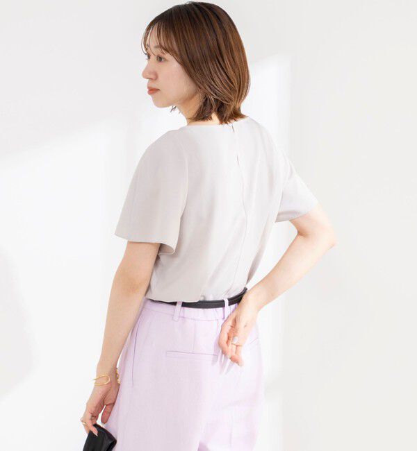 NOLLEY'S「《接触冷感》ウォッシャブルシアー切替ツイルブラウス」|シャツ・ブラウス|