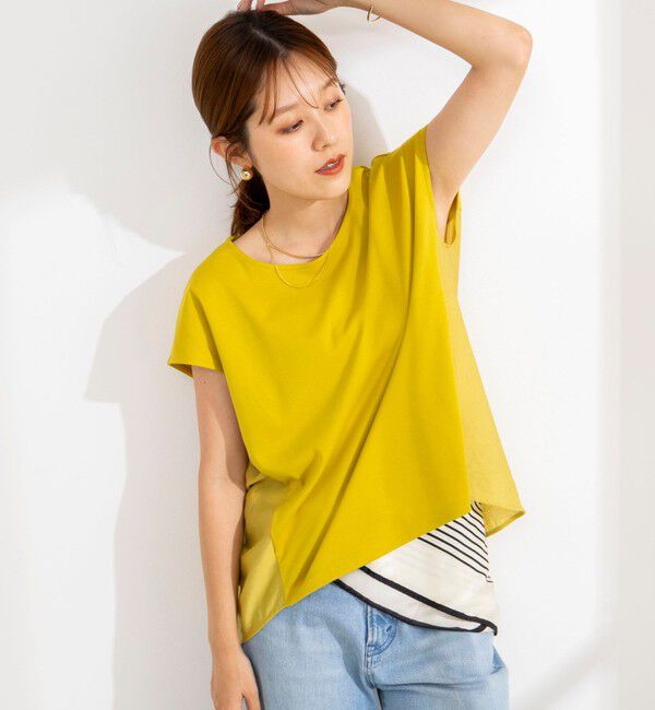 NOLLEY'S「ウォッシャブル布帛切り替えプルオーバー」|Tシャツ・カットソー|