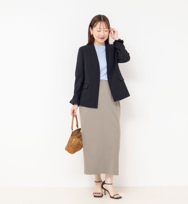 NOLLEY'S sophi「《セットアップ対応》ウォッシャブルダブルクロスノーカラージャケット」|ノーカラージャケット|