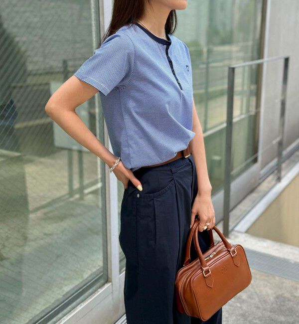 fredy emue「【昨年大人気！待望の再登場】ハートFR刺しゅうヘンリーネックTシャツ」|Tシャツ・カットソー|