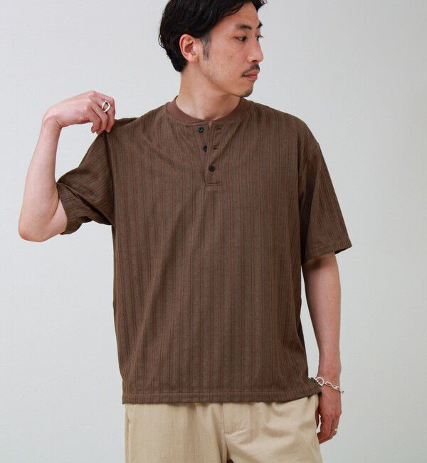 GLOSTER「シアージャガード ヘンリーネックTシャツ」|Tシャツ・カットソー|