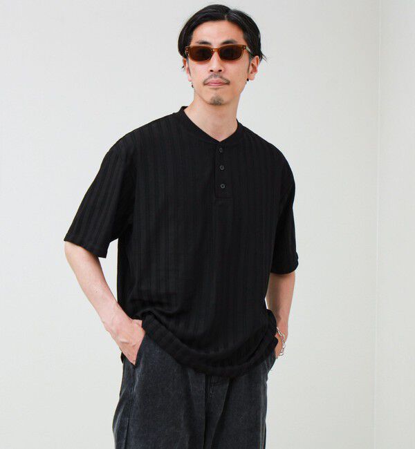 GLOSTER「シアージャガード ヘンリーネックTシャツ」|Tシャツ・カットソー|