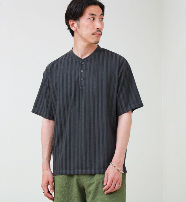 GLOSTER「シアージャガード ヘンリーネックTシャツ」|Tシャツ・カットソー|