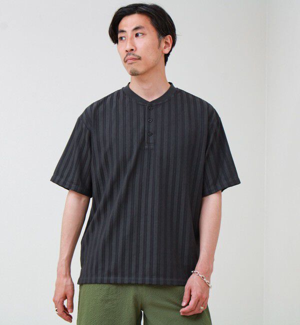 GLOSTER「シアージャガード ヘンリーネックTシャツ」|Tシャツ・カットソー|
