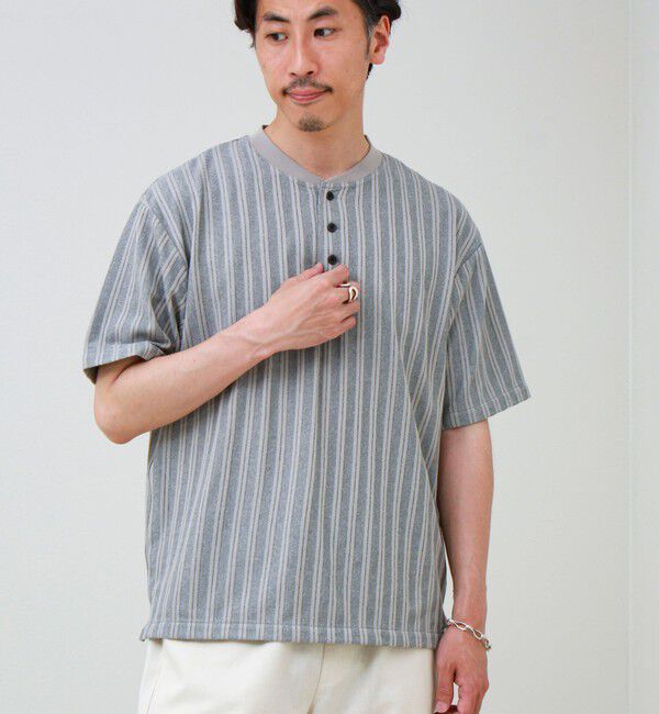 GLOSTER「シアージャガード ヘンリーネックTシャツ」|Tシャツ・カットソー|