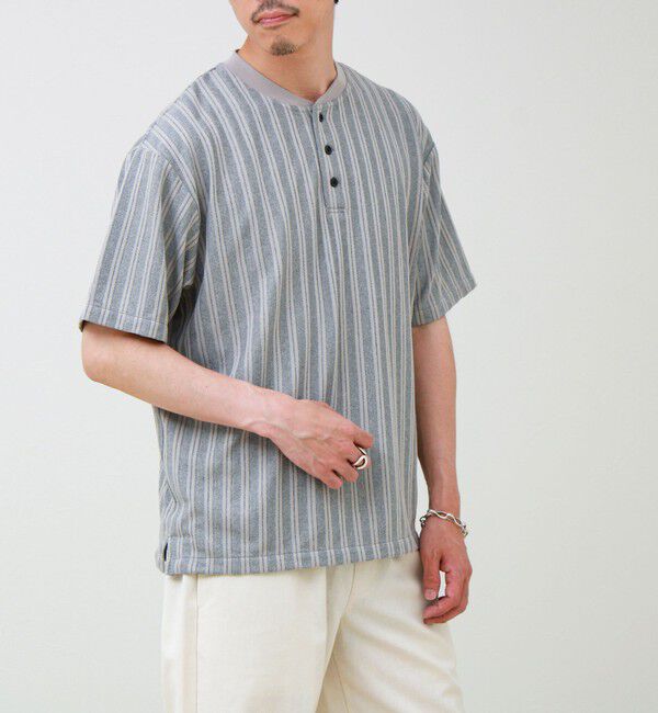 GLOSTER「シアージャガード ヘンリーネックTシャツ」|Tシャツ・カットソー|