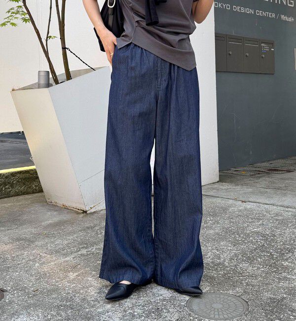 fredy emue「ライトオンスギャザーデニムパンツ」|デニム|