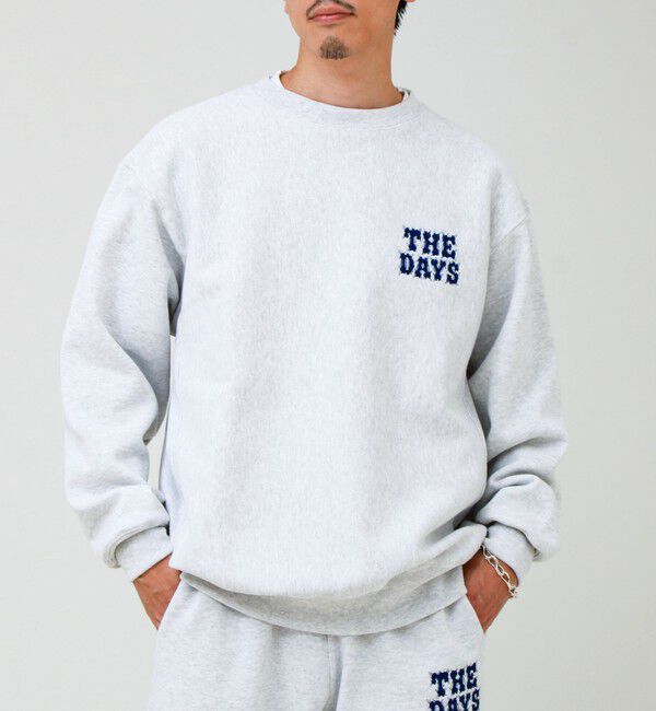 GLOSTER「【THE DAYS/ザ デイ】HIGE SWEAT 髭文字刺繍 クルーネックスウェット 裏起毛」|スウェット・ジャージ|