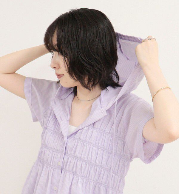 fredy emue「シャーリングフーディシャツブラウス」|シャツ・ブラウス|