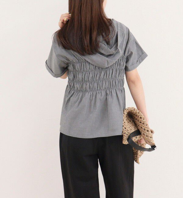 fredy emue「シャーリングフーディシャツブラウス」|シャツ・ブラウス|