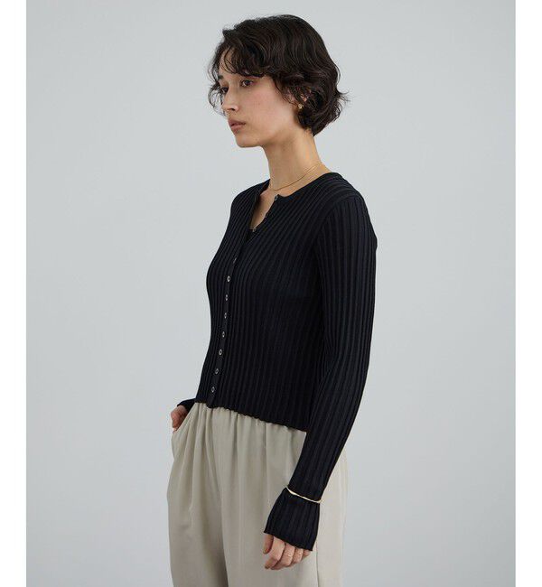 SALON adam et rope'「ワイドリブスキッパークルーネックカーディガン」|カーディガン|