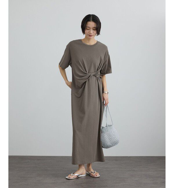 SALON adam et rope'「【WEB限定】ドライコットンツイストディテールワンピース」|ワンピース|