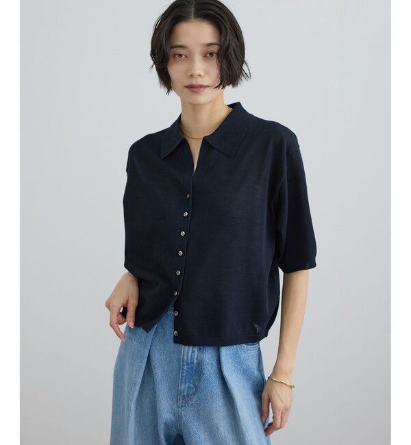 SALON adam et rope'「【WEB限定】ドライタッチポロニットカーディガン / 洗える」|カーディガン|