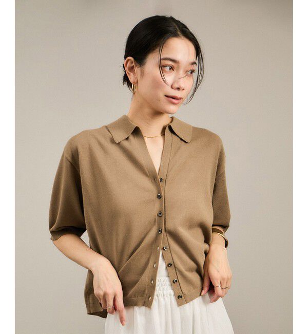 SALON adam et rope'「【WEB限定】ドライタッチポロニットカーディガン / 洗える」|カーディガン|