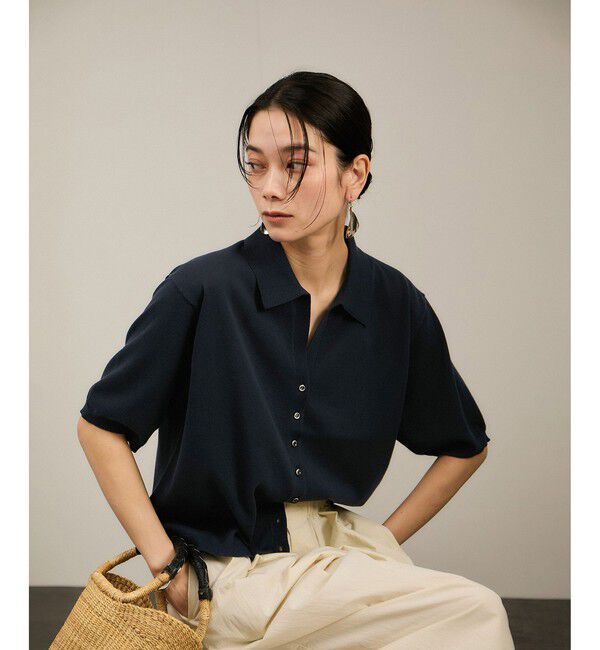 SALON adam et rope'「【WEB限定】ドライタッチポロニットカーディガン / 洗える」|カーディガン|
