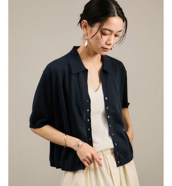 SALON adam et rope'「【WEB限定】ドライタッチポロニットカーディガン / 洗える」|カーディガン|