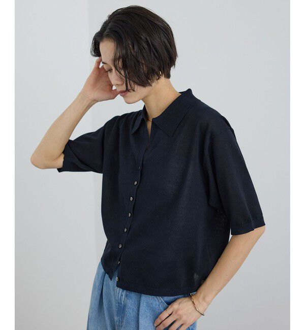 SALON adam et rope'「【WEB限定】ドライタッチポロニットカーディガン / 洗える」|カーディガン|