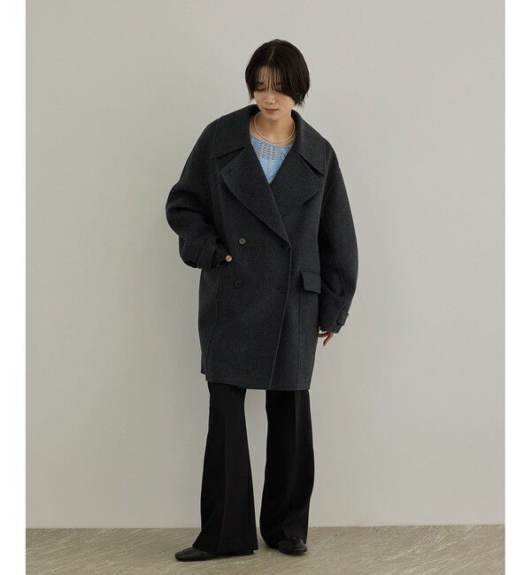 SALON adam et rope'「シャルムリバーショートPコート」|ピーコート|