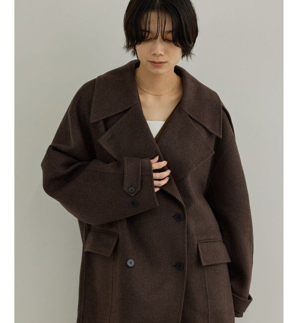 SALON adam et rope'「シャルムリバーショートPコート」|ピーコート|ブラウン系(22)