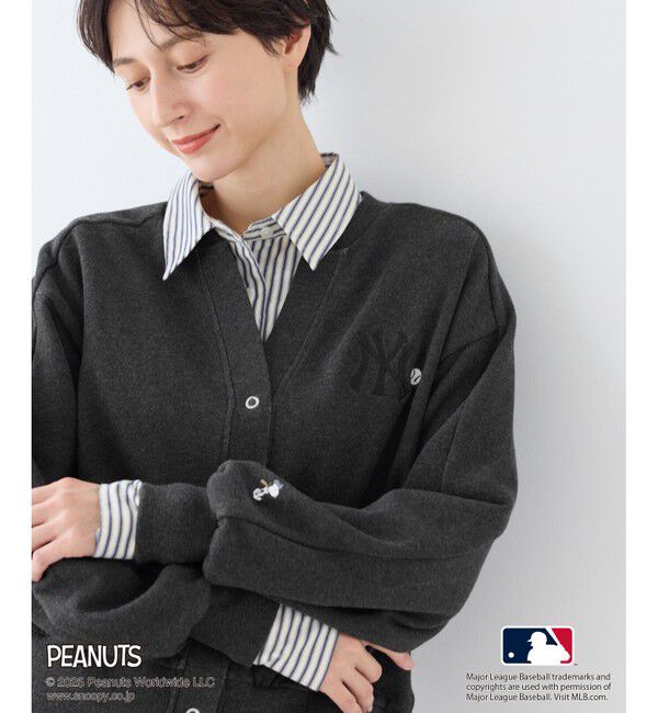 Rope&rsquo;Picnic「【PEANUTS&times;MLB COLLECTION by ROPE' PICNIC】カーディガン」|カーディガン|チャコール(06)