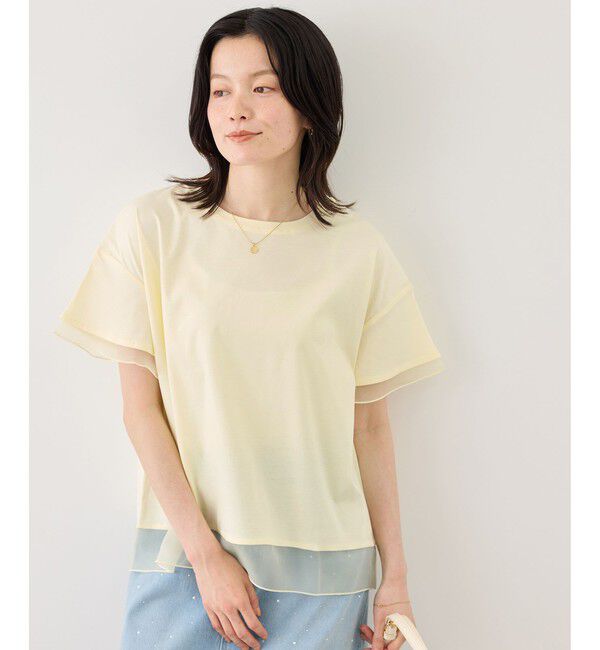 Rope&rsquo;Picnic「【ベストヒット】70シルケットシアードッキングトップス/着丈が選べる・UVカット・接触冷感」|Tシャツ・カットソー|