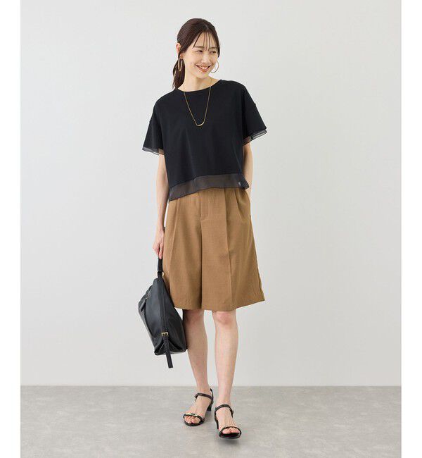 Rope&rsquo;Picnic「【ベストヒット】70シルケットシアードッキングトップス/着丈が選べる・UVカット・接触冷感」|Tシャツ・カットソー|