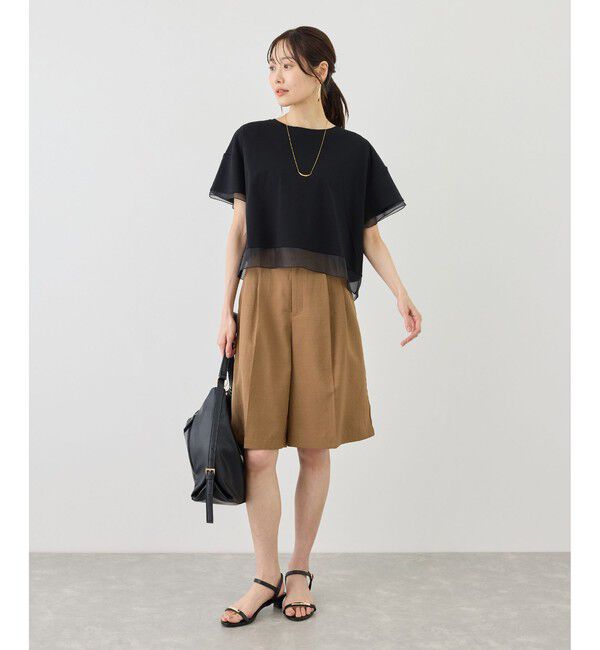 Rope&rsquo;Picnic「【ベストヒット】70シルケットシアードッキングトップス/着丈が選べる・UVカット・接触冷感」|Tシャツ・カットソー|