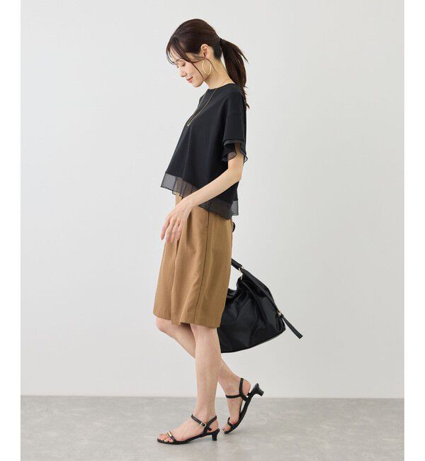 Rope&rsquo;Picnic「【ベストヒット】70シルケットシアードッキングトップス/着丈が選べる・UVカット・接触冷感」|Tシャツ・カットソー|