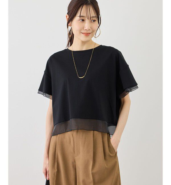 Rope&rsquo;Picnic「【ベストヒット】70シルケットシアードッキングトップス/着丈が選べる・UVカット・接触冷感」|Tシャツ・カットソー|