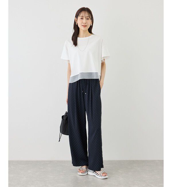 Rope&rsquo;Picnic「【ベストヒット】70シルケットシアードッキングトップス/着丈が選べる・UVカット・接触冷感」|Tシャツ・カットソー|