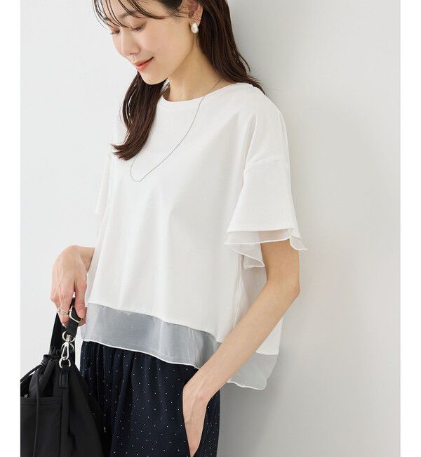 Rope&rsquo;Picnic「【ベストヒット】70シルケットシアードッキングトップス/着丈が選べる・UVカット・接触冷感」|Tシャツ・カットソー|
