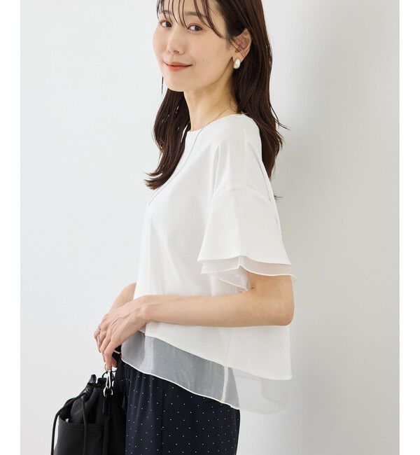 Rope&rsquo;Picnic「【ベストヒット】70シルケットシアードッキングトップス/着丈が選べる・UVカット・接触冷感」|Tシャツ・カットソー|