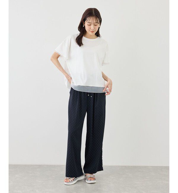 Rope&rsquo;Picnic「【ベストヒット】70シルケットシアードッキングトップス/着丈が選べる・UVカット・接触冷感」|Tシャツ・カットソー|
