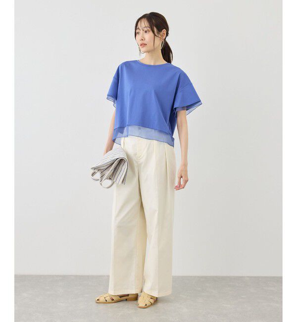 Rope&rsquo;Picnic「【ベストヒット】70シルケットシアードッキングトップス/着丈が選べる・UVカット・接触冷感」|Tシャツ・カットソー|