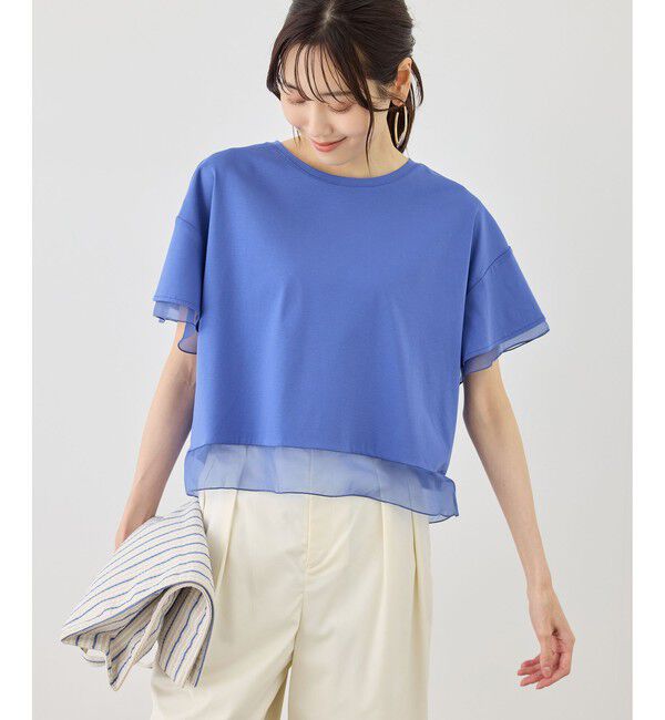 Rope&rsquo;Picnic「【ベストヒット】70シルケットシアードッキングトップス/着丈が選べる・UVカット・接触冷感」|Tシャツ・カットソー|