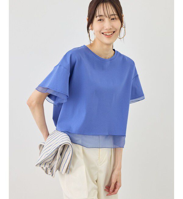Rope&rsquo;Picnic「【ベストヒット】70シルケットシアードッキングトップス/着丈が選べる・UVカット・接触冷感」|Tシャツ・カットソー|