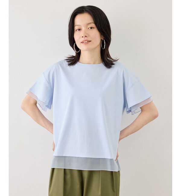 Rope&rsquo;Picnic「【ベストヒット】70シルケットシアードッキングトップス/着丈が選べる・UVカット・接触冷感」|Tシャツ・カットソー|