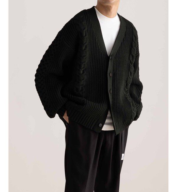 ADAM ET ROPE'「【WEB限定】ボリューム ケーブル オーバーサイズ カーディガン / 超軽量 / ユニセックス」|カーディガン|