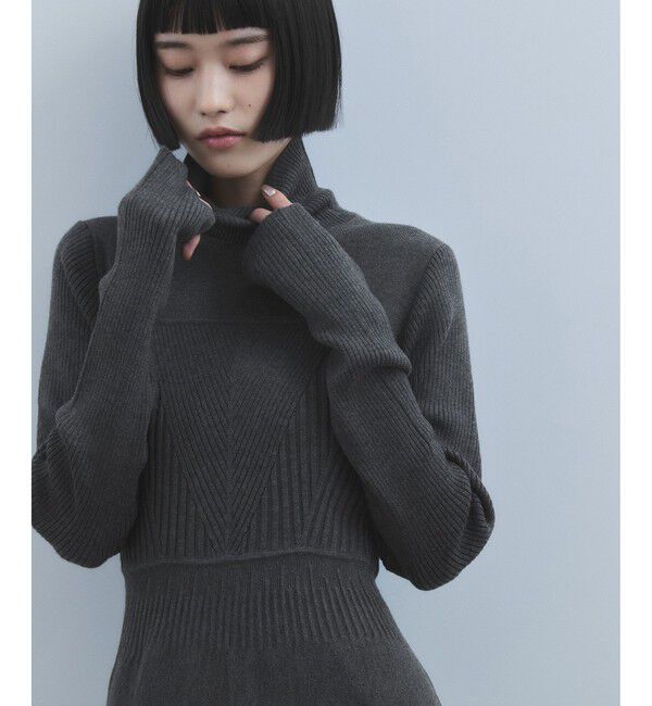 ADAM ET ROPE'「【WEB限定】・【定番】MIXパターンニットワンピース」|ワンピース|