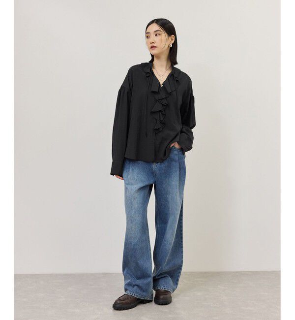 ADAM ET ROPE'「【WEB限定】ラッフルブラウス」|シャツ・ブラウス|