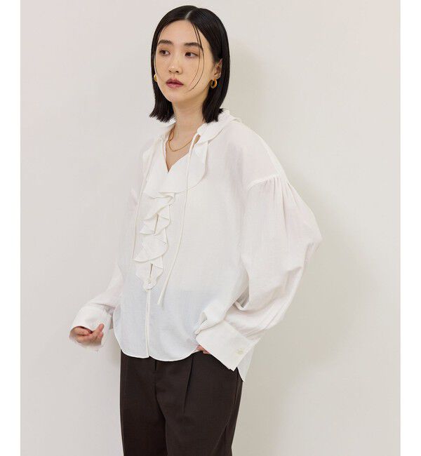 ADAM ET ROPE'「【WEB限定】ラッフルブラウス」|シャツ・ブラウス|