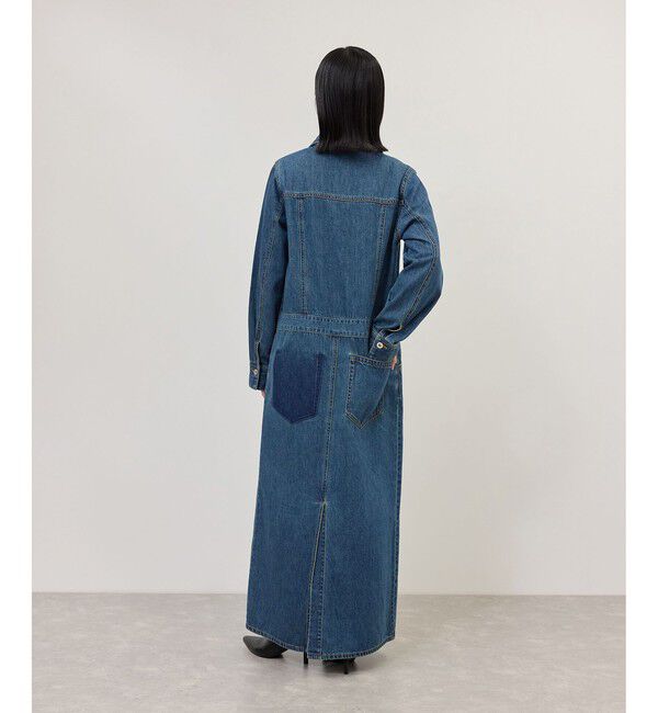 ADAM ET ROPE'「【WEB限定】デニムシャツロングワンピース」|ワンピース|
