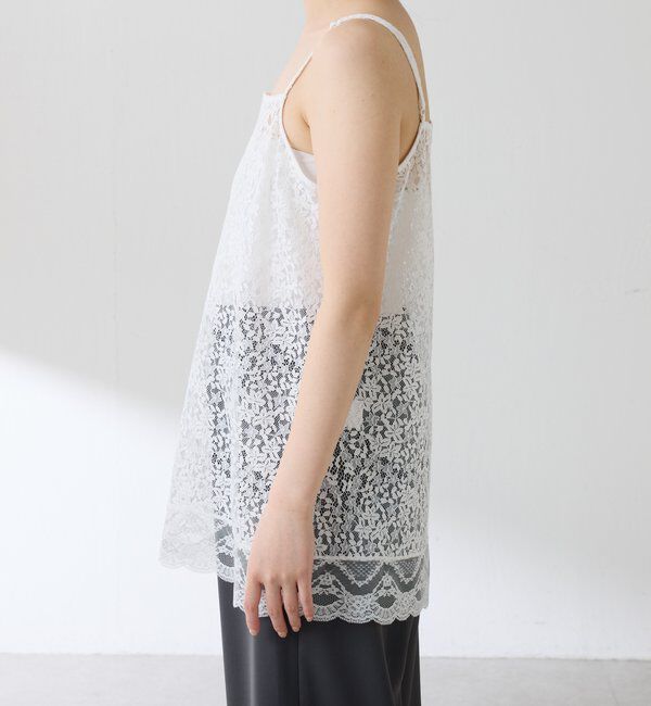  「《トレンド/ロングシーズン着回せる◎》スカラップレースキャミソール」|キャミソール|