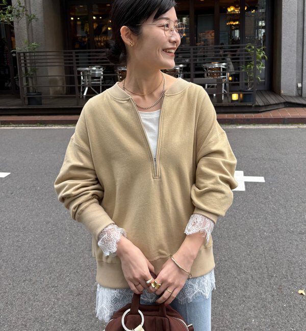  「【インフルエンサー OKOCHI企画】ハーフジップスウェット」|Tシャツ・カットソー|