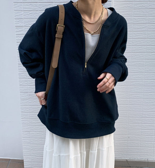  「【インフルエンサー OKOCHI企画】ハーフジップスウェット」|Tシャツ・カットソー|