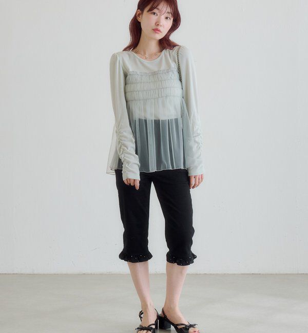  「チュールドッキングカットソー」|Tシャツ・カットソー|