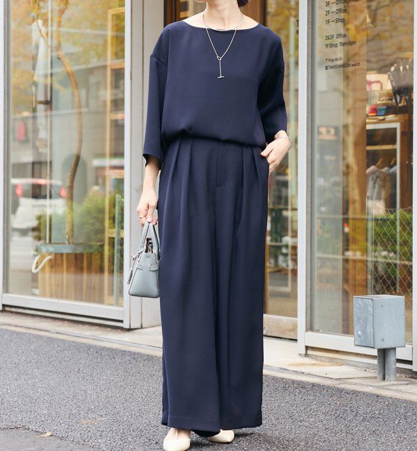  「【オケージョンや通勤に】ダブルサテンタックパンツ」|チノ|