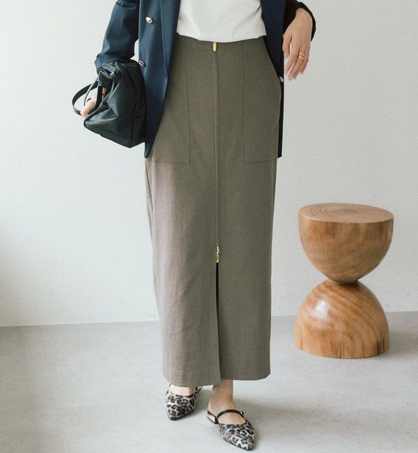  「【吸水速乾/接触冷感/UVカット】フロントZIPタイトスカート」|スカート|