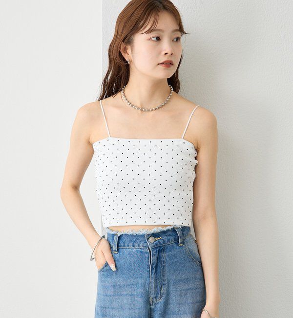  「【万能インナー/嬉しい7色展開】パット付きショートキャミソール2」|キャミソール|